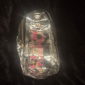 Clear Crossbody Bag with Pink Leopard Crossbody Strap